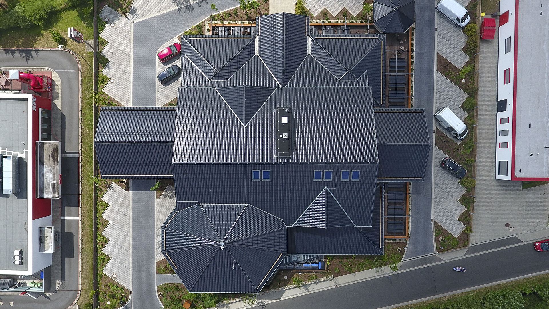 Architekturfotografie, Drohne: Dach Steak-Haus | Foto: Dieter Eikenberg, imprints