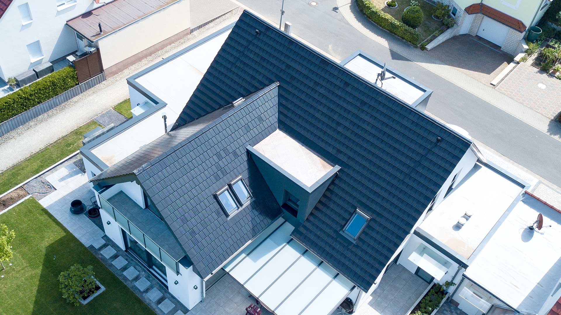 Architekturfotografie, Drohne: Luftaufnahme Dach | Foto: Dieter Eikenberg, imprints